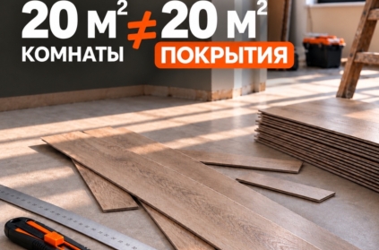 Почему не стоит покупать напольное покрытие строго по площади комнаты? 📐

Рассчитали площадь комнаты – 20 м². Значит, и напольного покрытия нужно ровно 20 ...